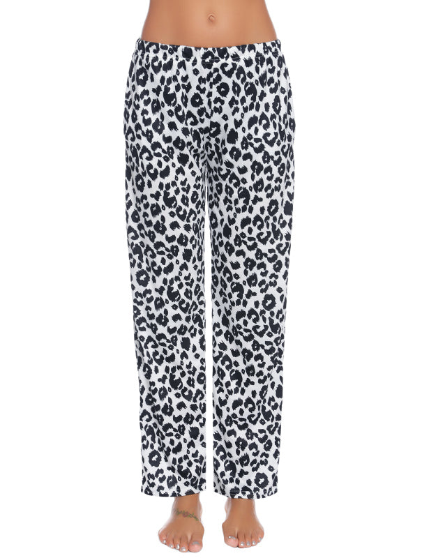 Leopard Print Ladies Pants Pajama Pants Home Pants