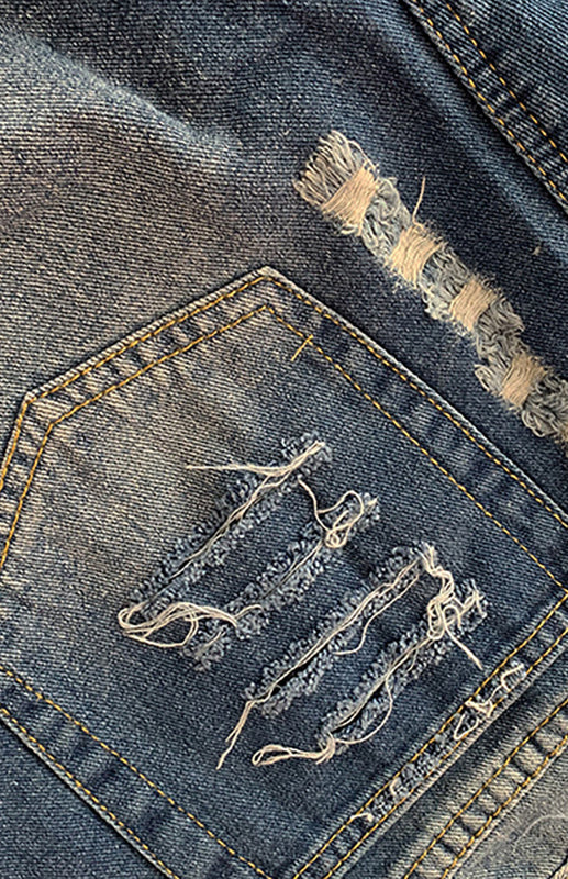 Women's American Flag Fringe Star Print Denim Shorts