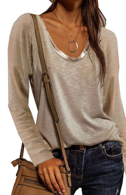 Women's Colorful Long Sleeve Shirt T-Shirt Bottoming Shirt