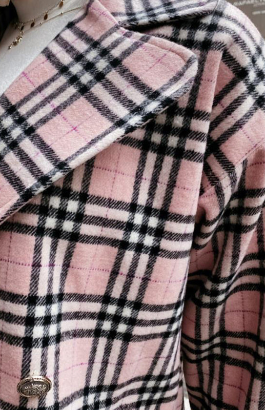 Ladies' Fashionable Double-Breasted Woolen Coat