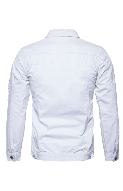 Men's Ripped Jacket Coat Fashion Lapel Jacket