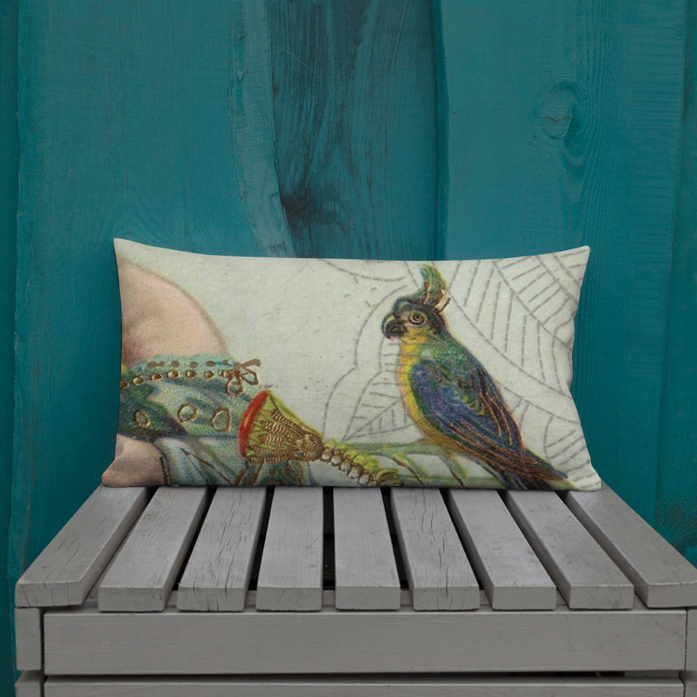 BIRD LADY VINTAGE -Premium Pillow