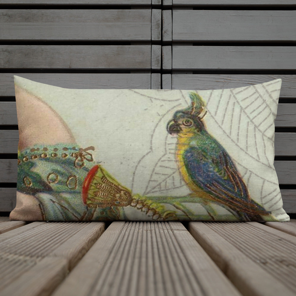 BIRD LADY VINTAGE -Premium Pillow