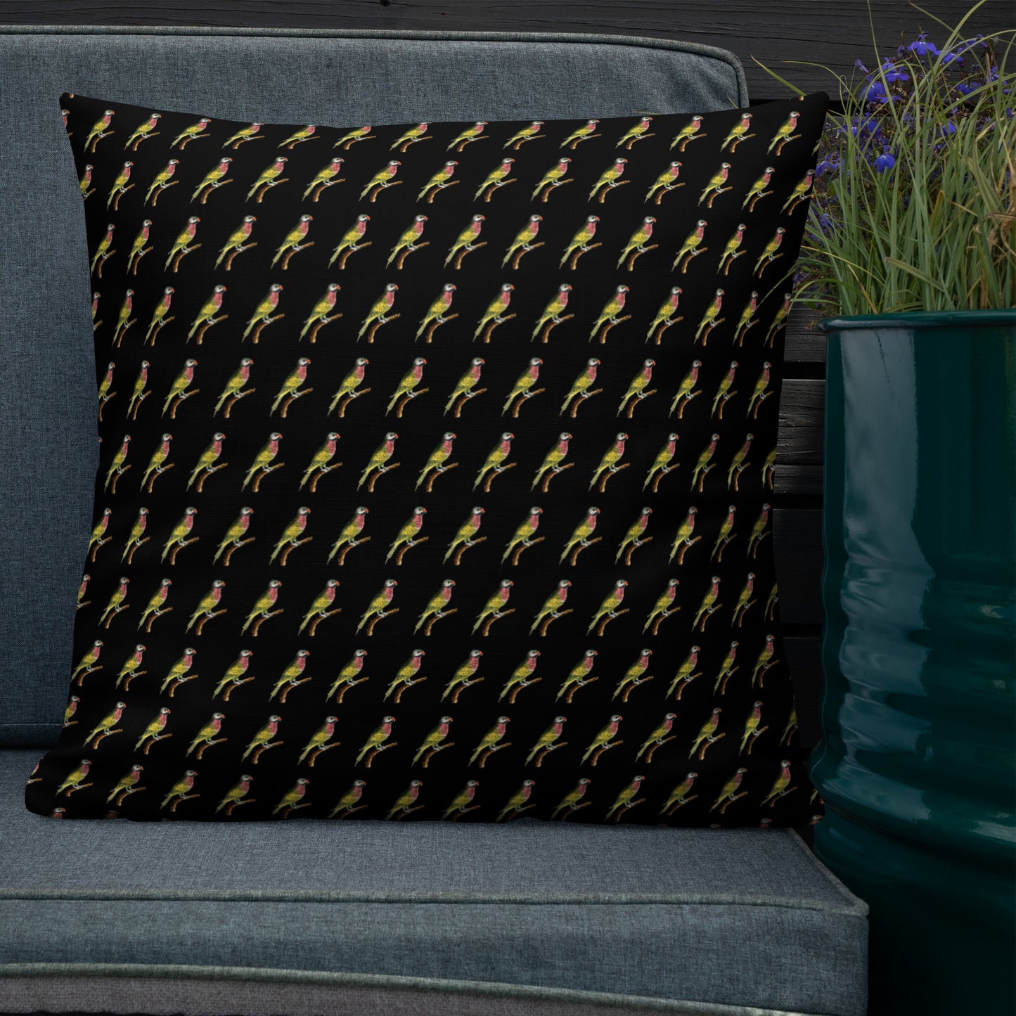 VINTAGE PARROT WITH RED BEAK----FANCY Premium Pillow