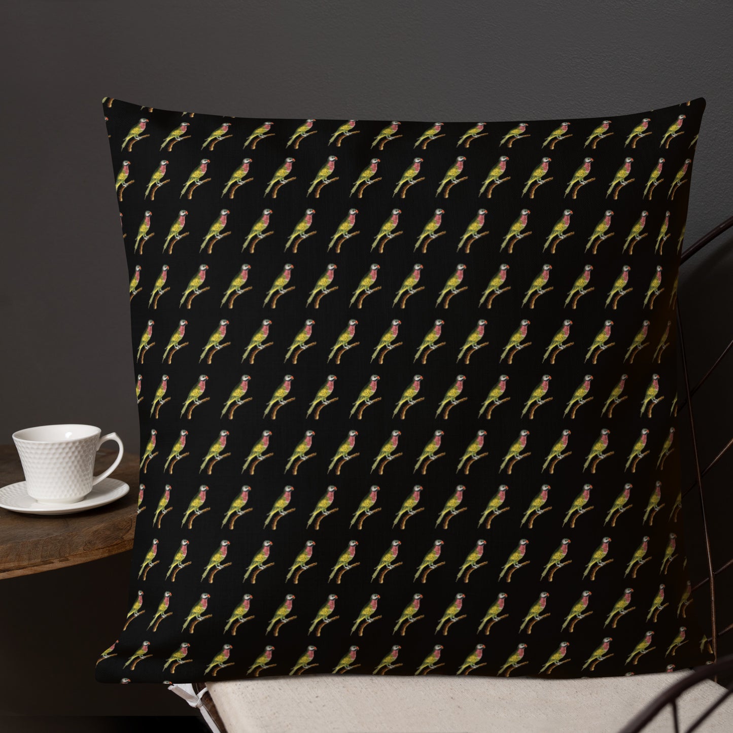 VINTAGE PARROT WITH RED BEAK----FANCY Premium Pillow