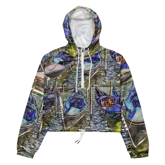 VENICE BOATS PAINTING ON Women’s cropped windbreaker
