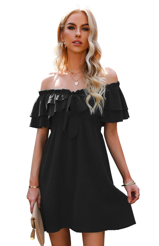 Ladies spring and summer fashion sexy one shoulder dress