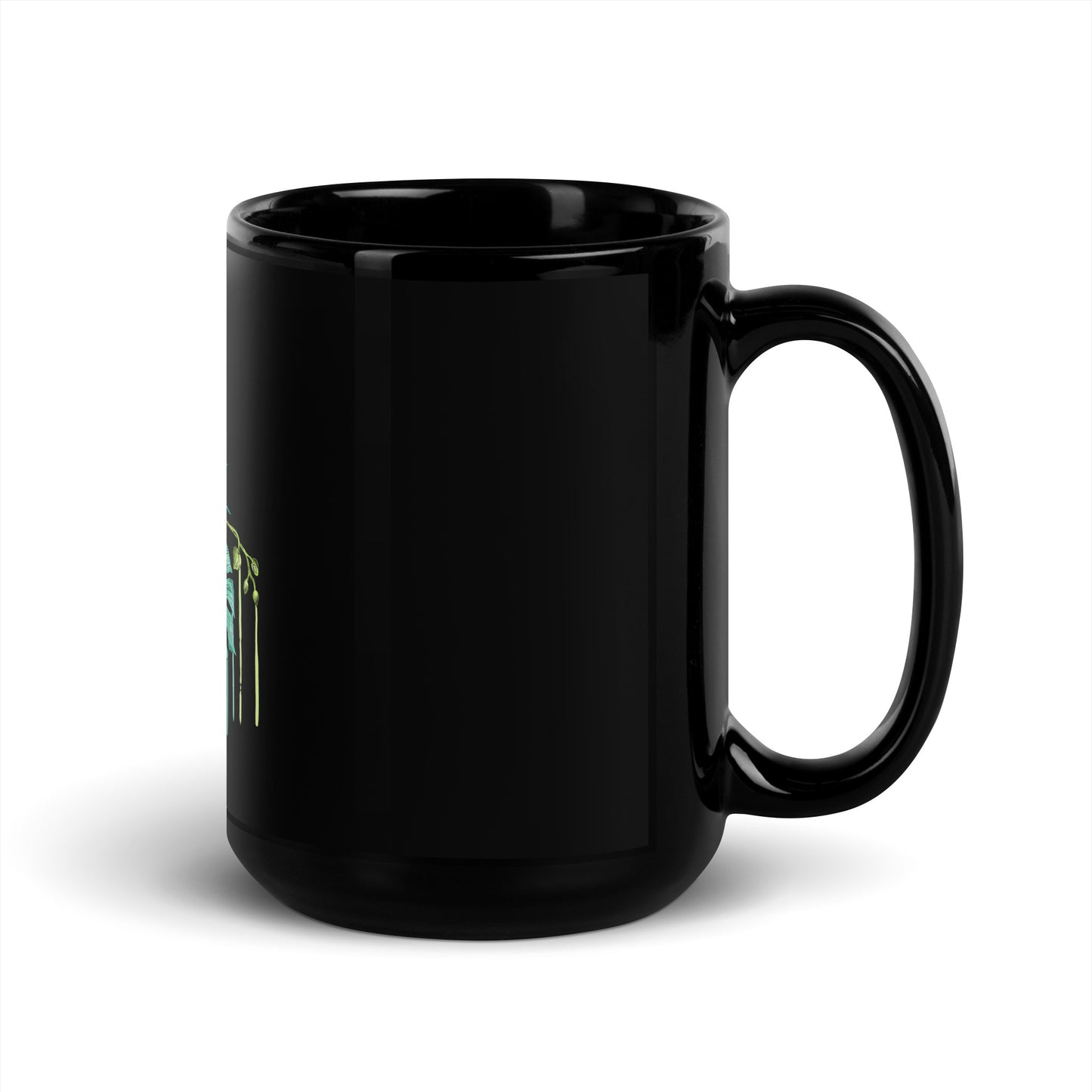 HAWAII BOUTIQUE- HAWAIIAN FLOWERS Black Glossy Mug