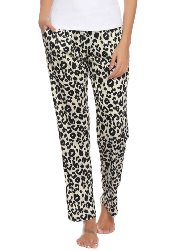 Leopard Print Ladies Pants Pajama Pants Home Pants