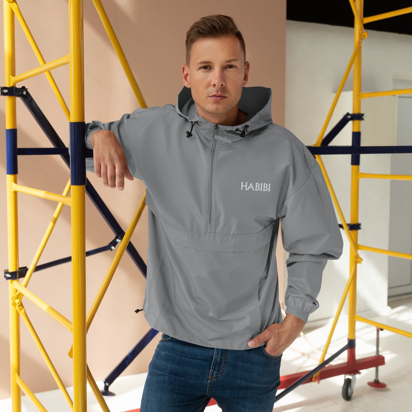 HABIBI Embroidered Champion Packable Jacket