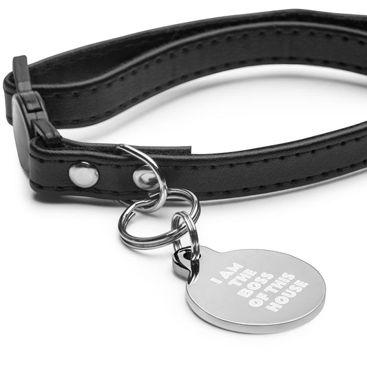 SPOILED DOG BOUTIQUE-I AM THE BOSS OF THIS HOUSE Engraved pet ID tag
