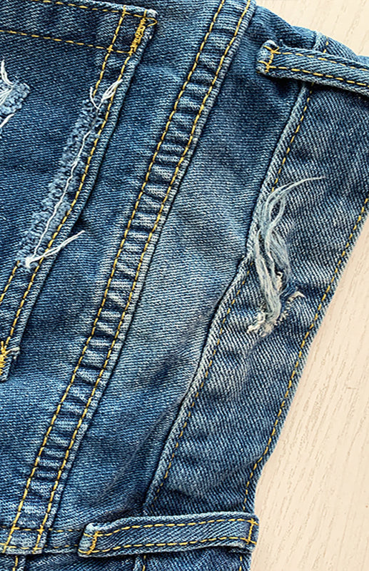 Women's American Flag Fringe Star Print Denim Shorts