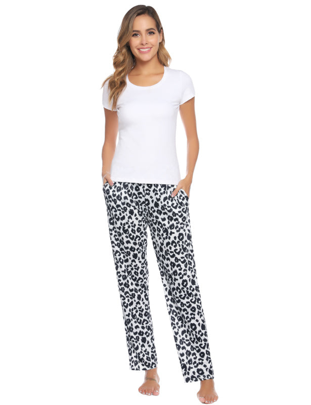 Leopard Print Ladies Pants Pajama Pants Home Pants
