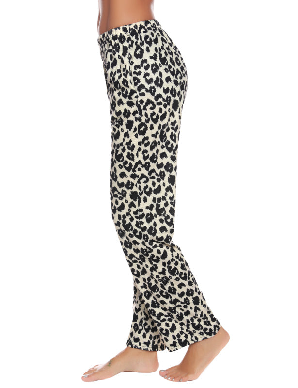 Leopard Print Ladies Pants Pajama Pants Home Pants