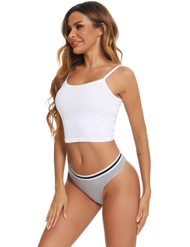Women's Cotton Thongs Low Rise Breathable Comfortable Underwear