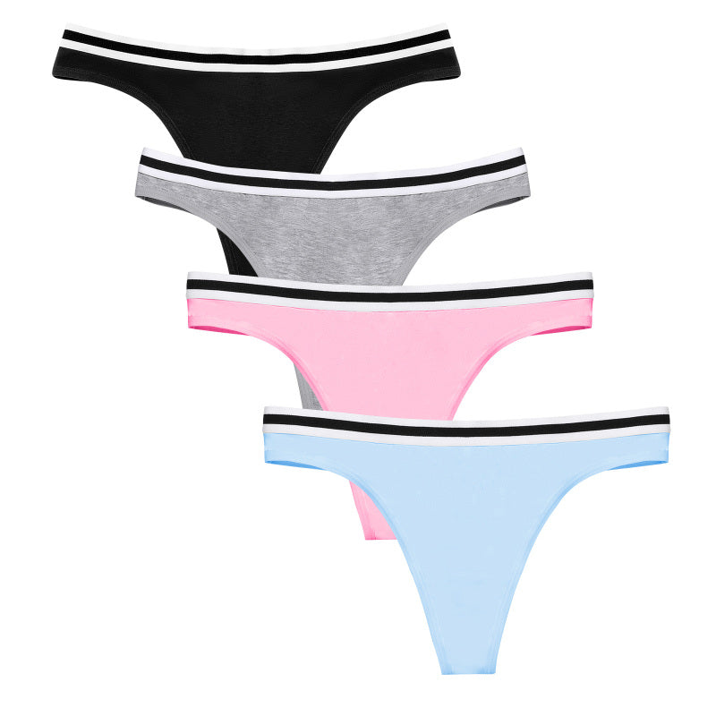 Women's Cotton Thongs Low Rise Breathable Comfortable Underwear