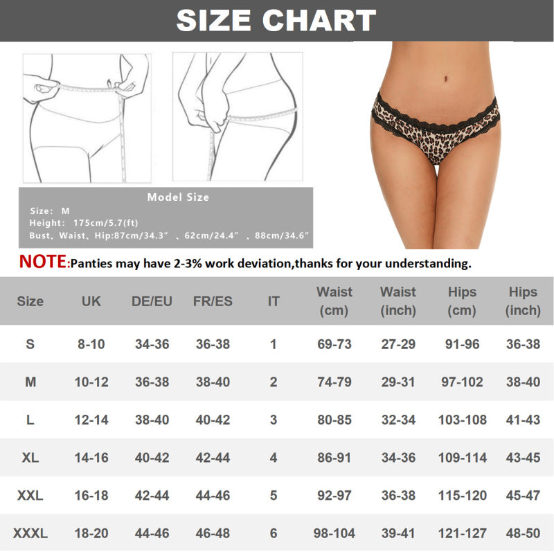 Women's Leopard Print Lace Breathable Moisture Absorbent Period Panties