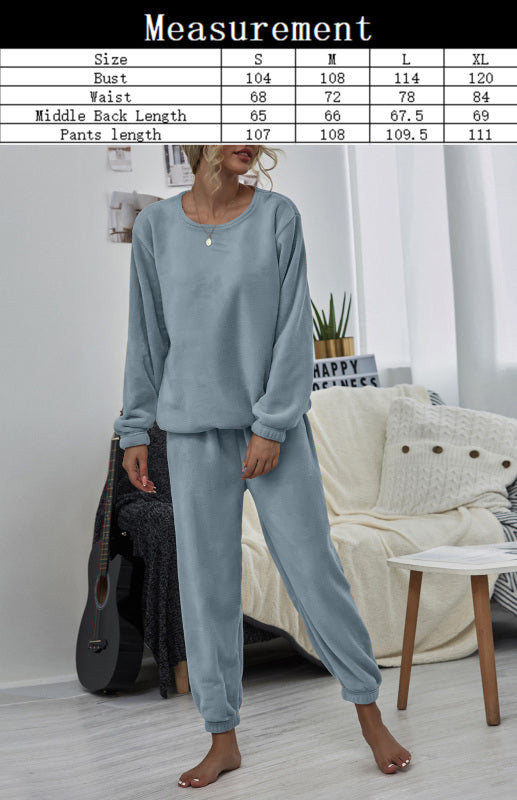 Women's Autumn And Winter Plush Two Piece Set