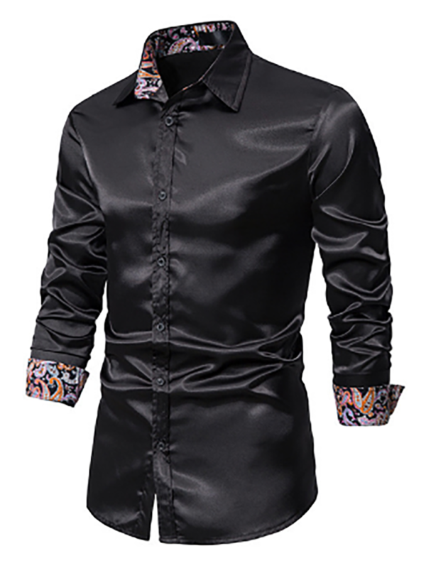 Men's Casual Dress Shirt Button Down Shirts Long-Sleeve Work Shirt Spread Collar Tops