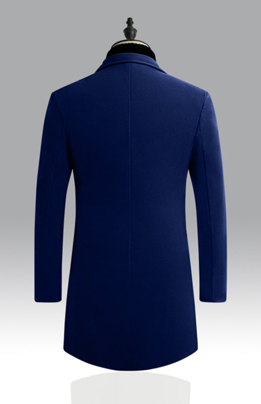Men's Coat Woolen Coat Mid-length Slim Trench Coat