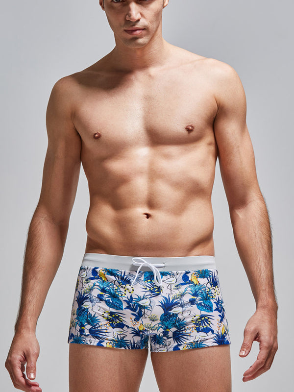 Men's Printed Fashion Nylon Boxer Swim Shorts