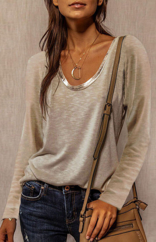 Women's Colorful Long Sleeve Shirt T-Shirt Bottoming Shirt