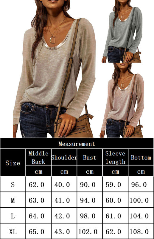 Women's Colorful Long Sleeve Shirt T-Shirt Bottoming Shirt