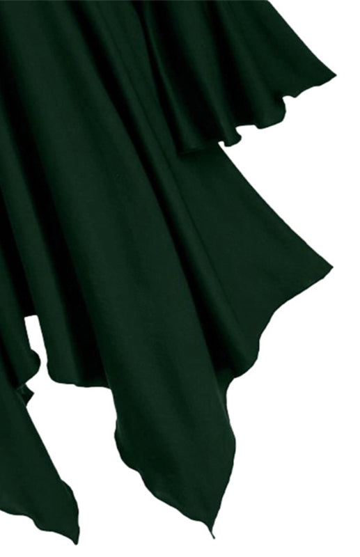 Corns With Hooded Lotus Leaf Sleeves With Irregular Hem Cape Coat