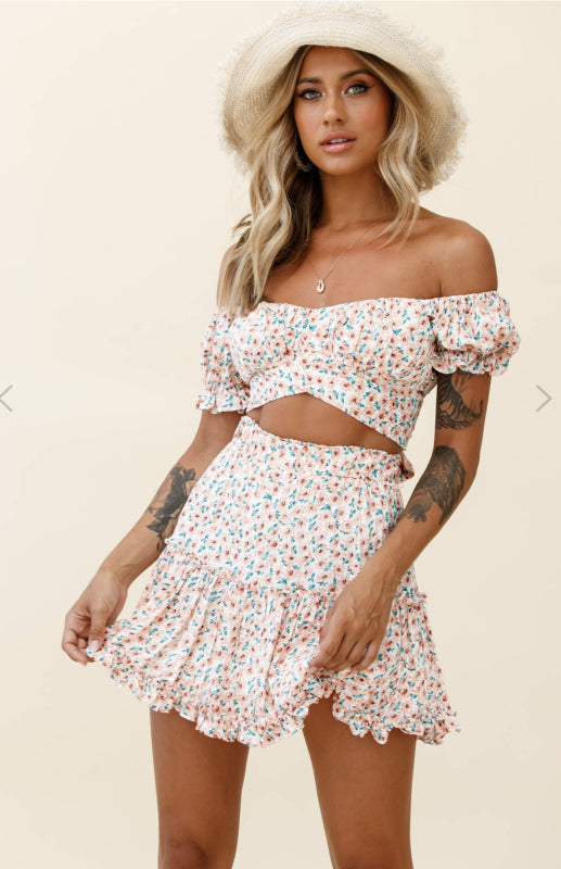 Women's Digital Printing Fashion Skirt Trendy Ruffle Summer Short Skirt