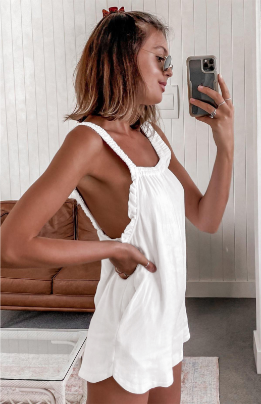 Women's Casual Strap Lace Jumpsuit Backless Sexy Homewear Breathable Shorts