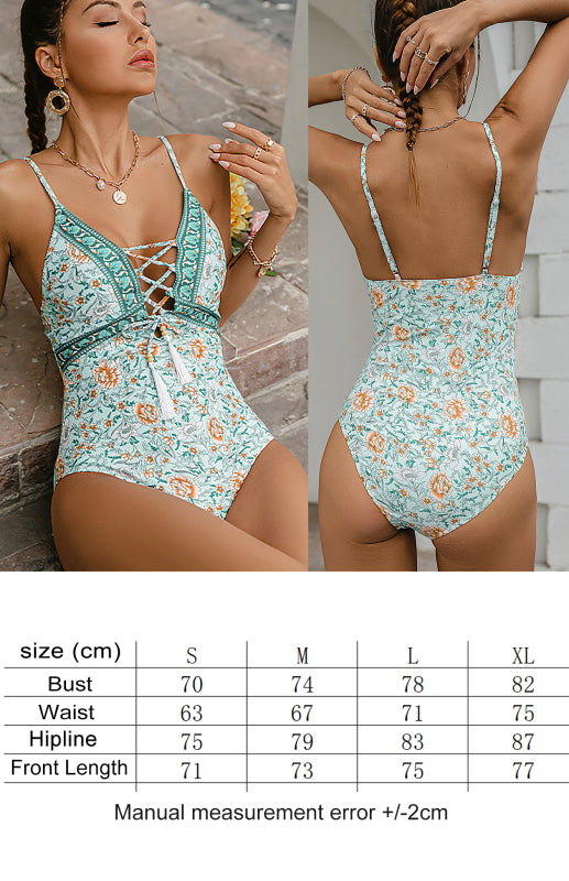 Women's Cutout Print One Piece Swimsuit