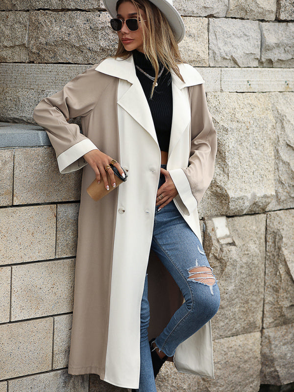 Woman'S Autumn Long Casual Windbreaker Coat Autumn And Winter Long Coat