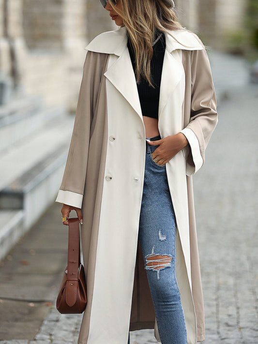 Woman'S Autumn Long Casual Windbreaker Coat Autumn And Winter Long Coat