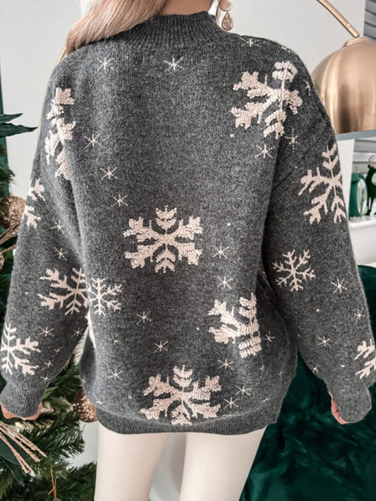Women's Snowflake Christmas Long Sleeve Sweater