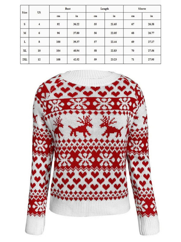 Women's Christmas Crew Neck Long Sleeve Sweater