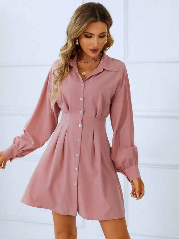 Women's waist-length sleeve shirt dress