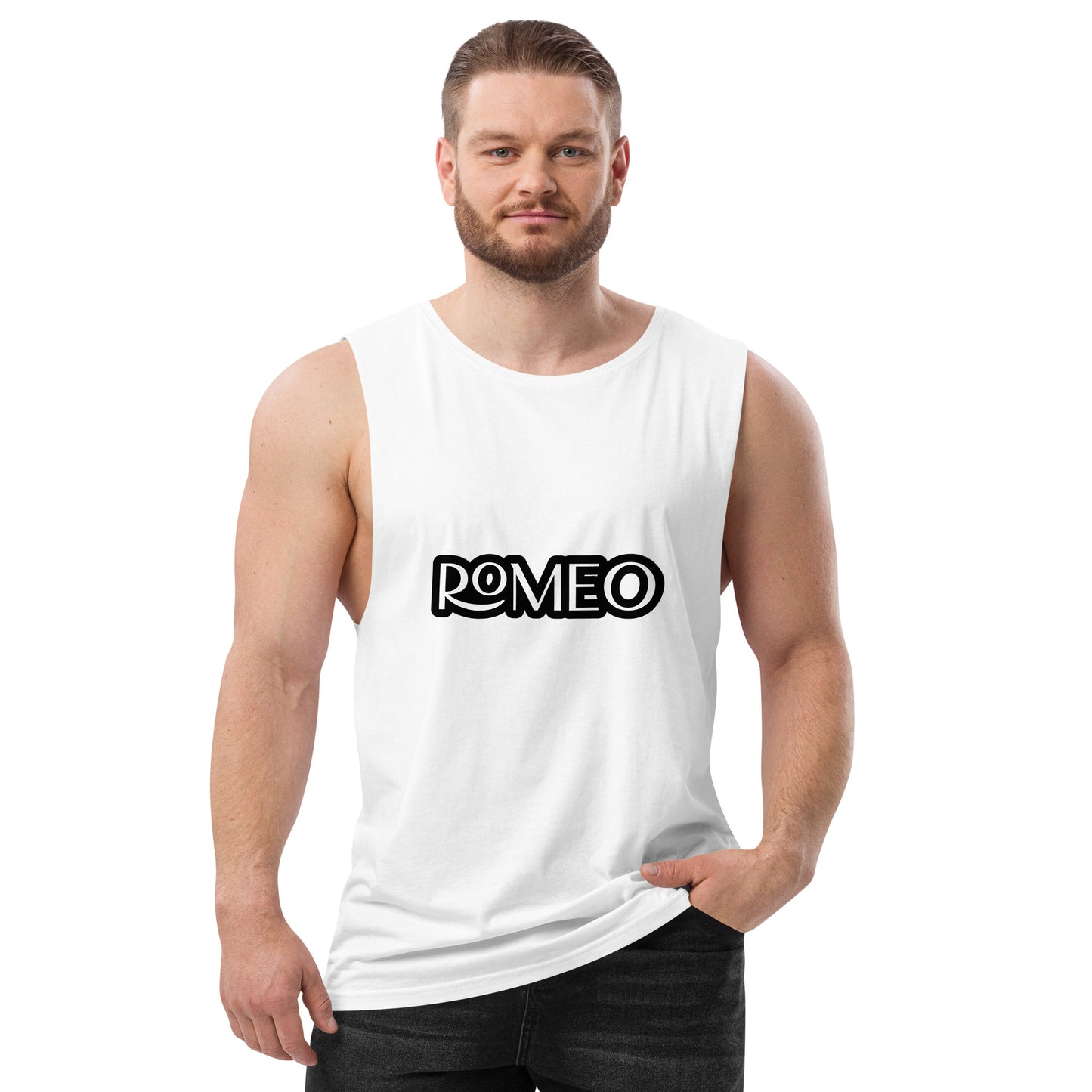 ROMEO-100 PERCENT COTTON-Men’s drop arm tank top