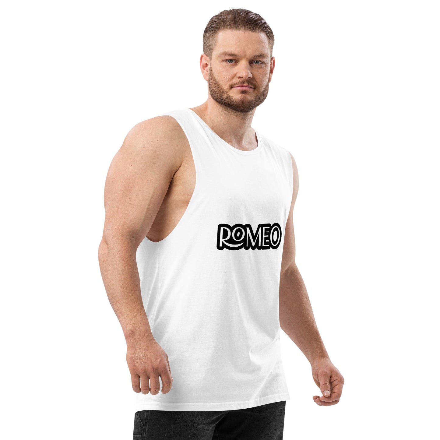 ROMEO-100 PERCENT COTTON-Men’s drop arm tank top
