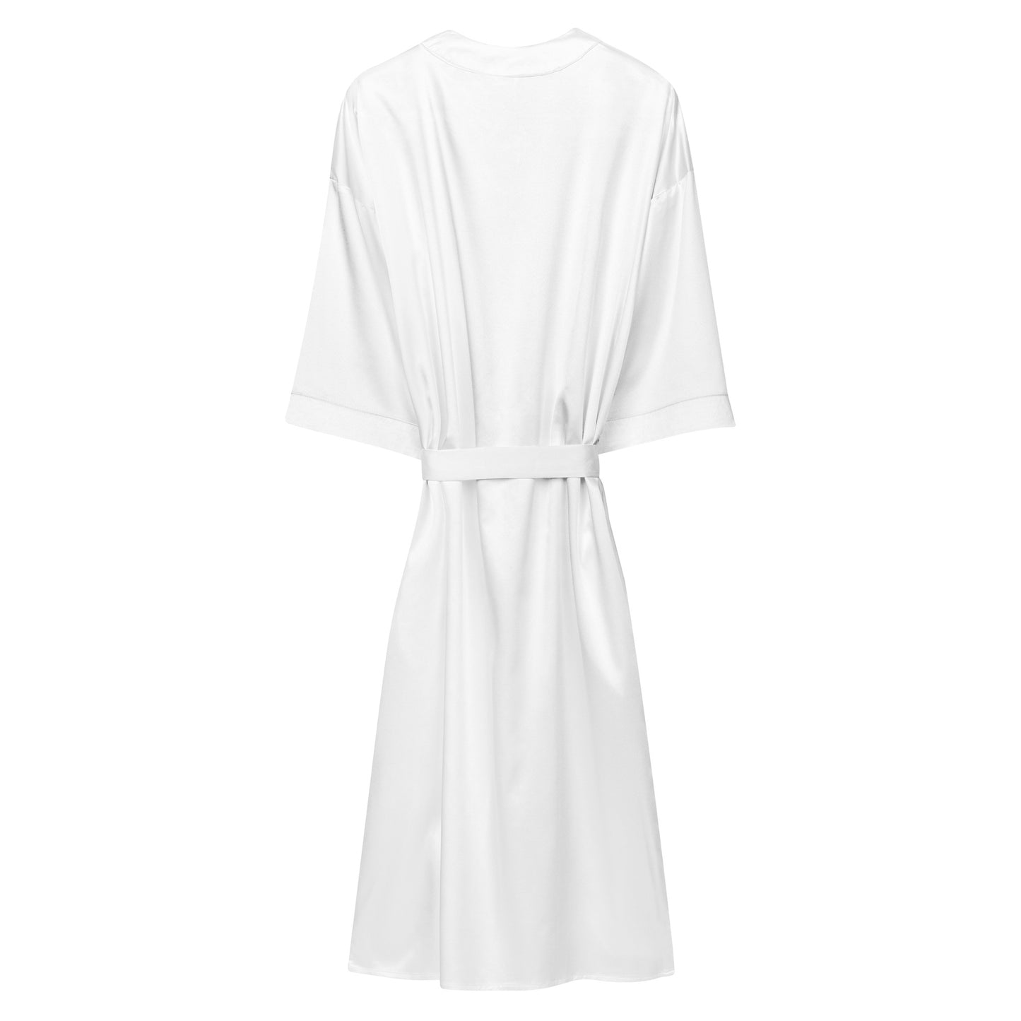 HAWAII BLUE STITCH ON WHITE Satin robe