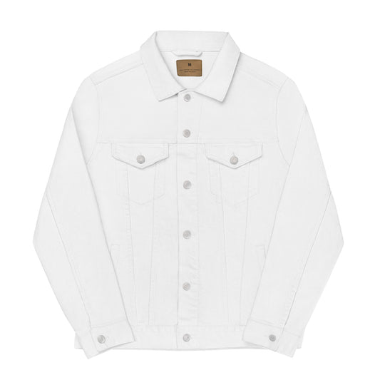 FASHION STATEMENT (WITH NAVY TRIM ON WORDS) denim jacket