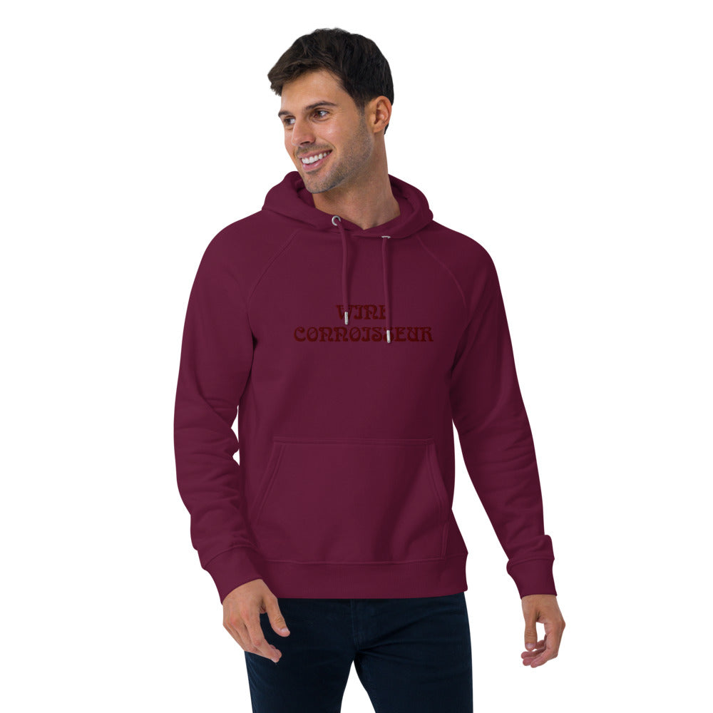WINE CONNOISSEUR  BURGUNDY COLOR Unisex eco raglan hoodie