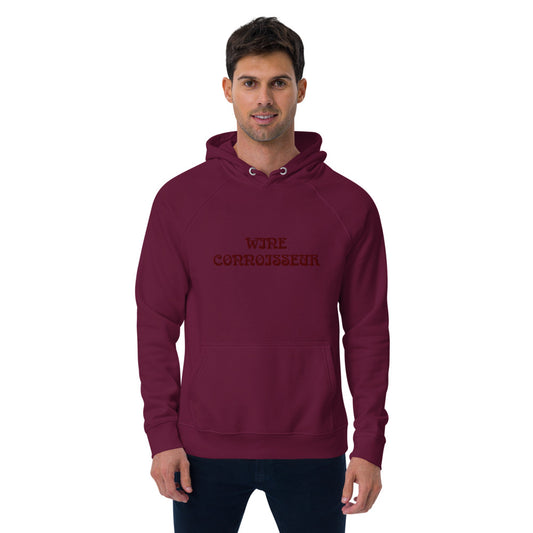 WINE CONNOISSEUR  BURGUNDY COLOR Unisex eco raglan hoodie