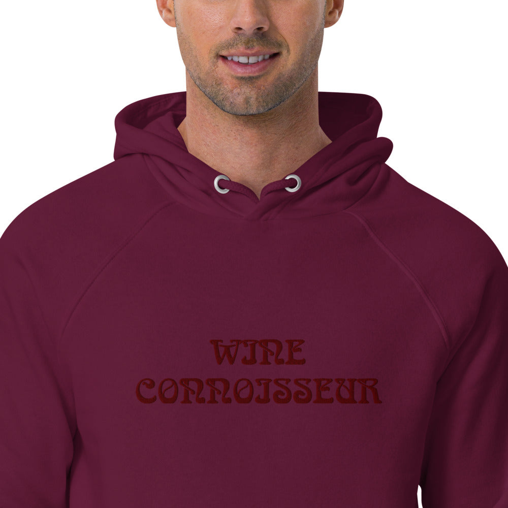 WINE CONNOISSEUR  BURGUNDY COLOR Unisex eco raglan hoodie